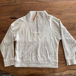 REI striped quarter zip